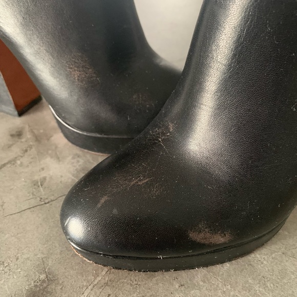 COACH black leather mules,4”heel,liner+sole leather - Picture 3 of 3